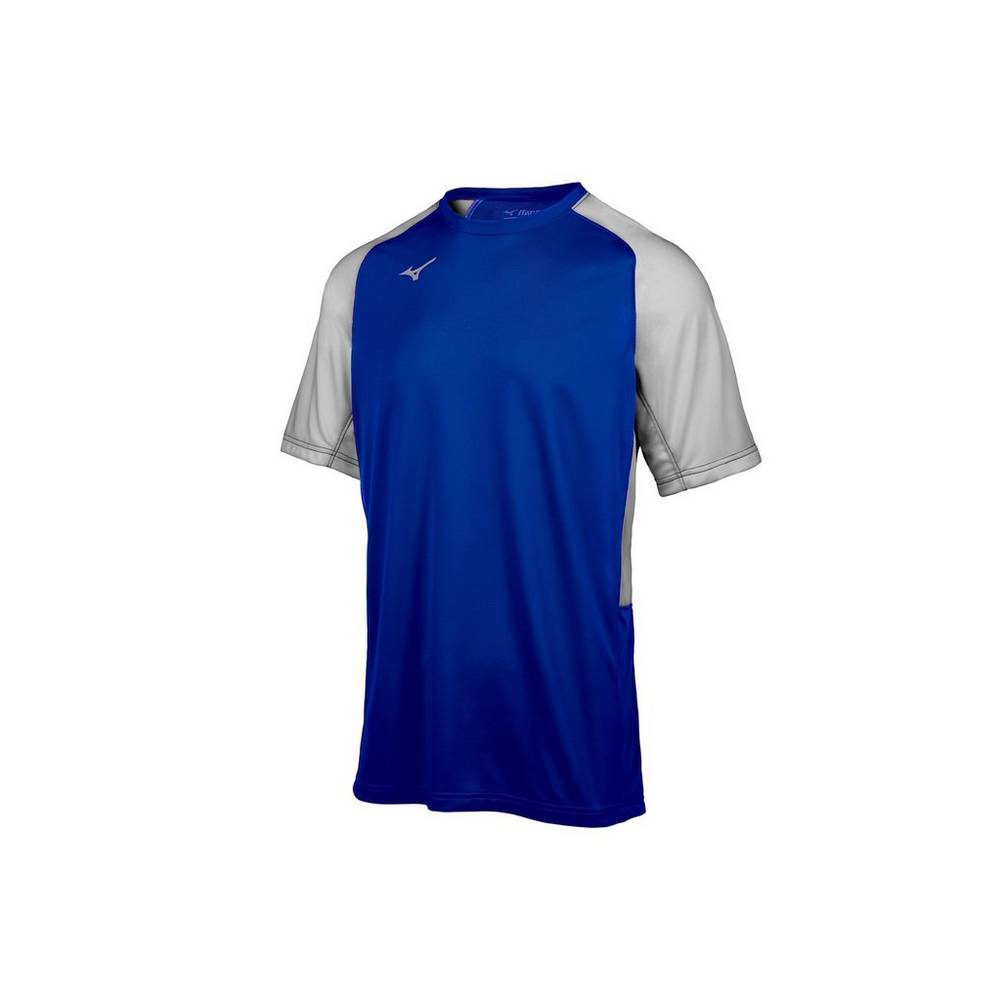 Mizuno Men's Aerolite Crew Baseball Jersey Royal/Grey (350751-ABY)